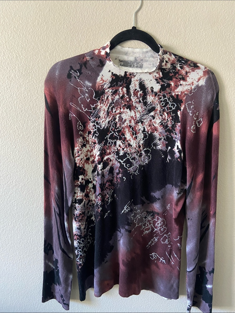 ALBERTO MAKALI Long Sleeve Abstract Printed Soft Sweater - Picture 6 of 6